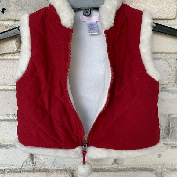 Janie and jack infant puffer front zip vest Christmas vest - Picture 2 of 3